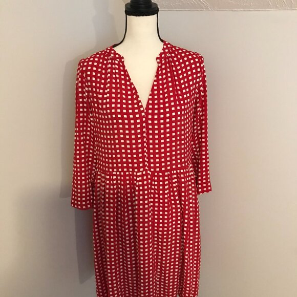 Anthropologie Maeve Juno Red/White Gingham Dress - Size Small - Picture 2 of 11